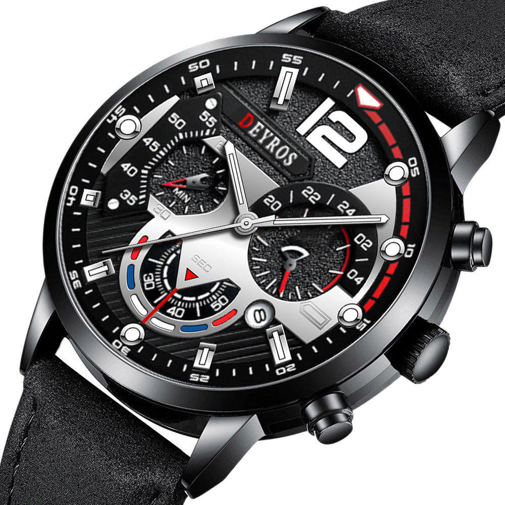 Fashion Belt Calendar Luminous Quartz Watch