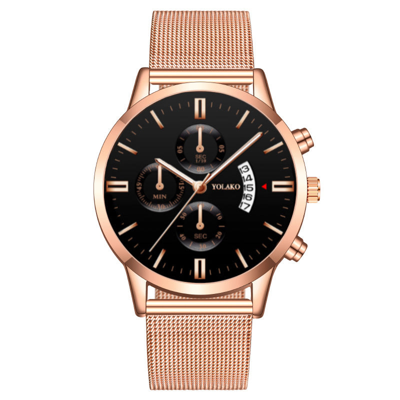 Fashion Calendar Six-pin Three-eye Men's Watch