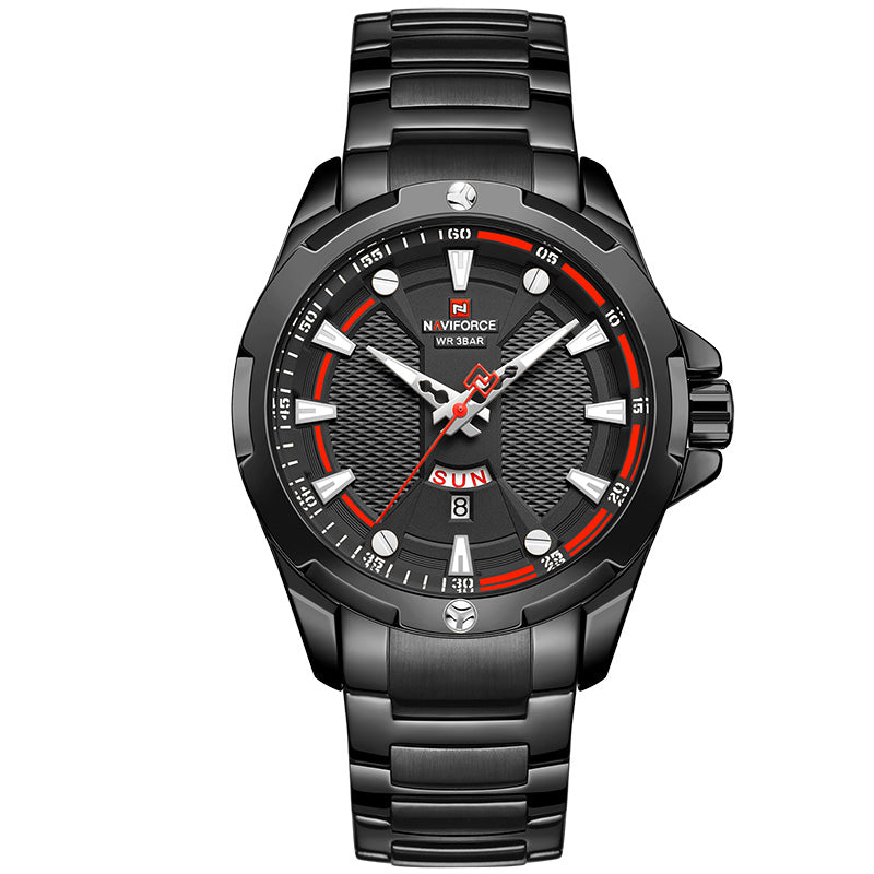 Men's Casual Watch Men's Steel Band Calendar Waterproof Sports Quartz Watch Men's Watch