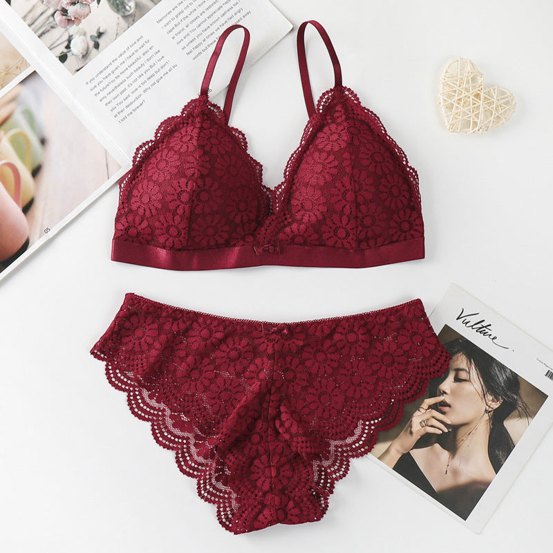 Lace Bra And French Lingerie Set