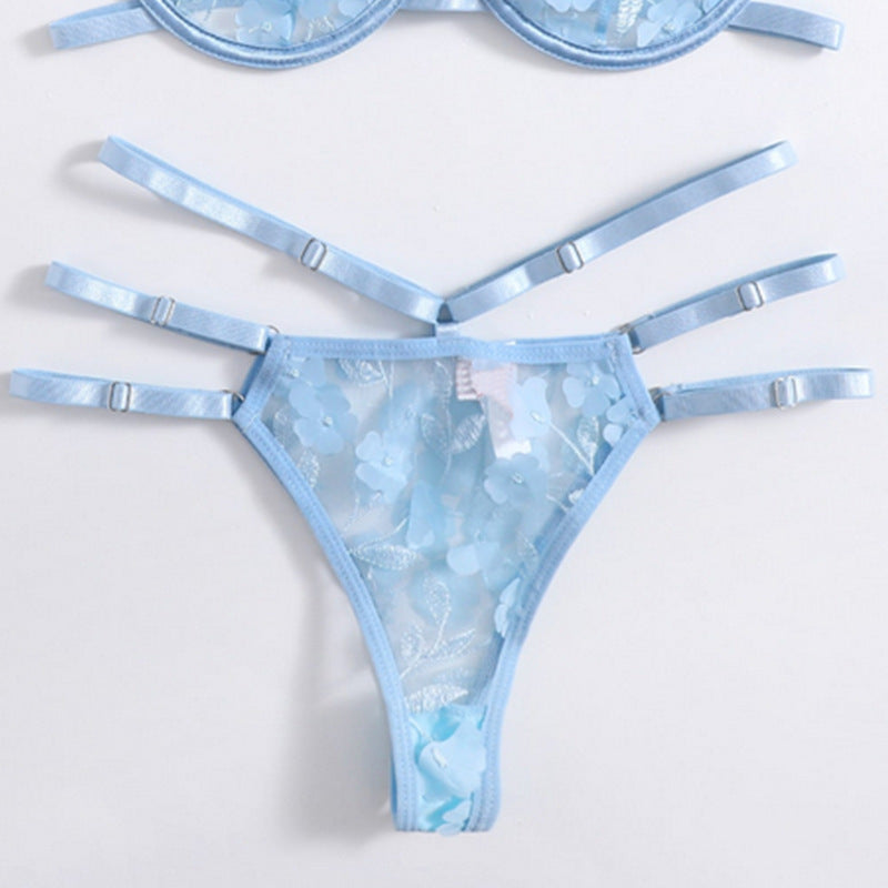 Erotic Lingerie Suit Ladies Sky Blue