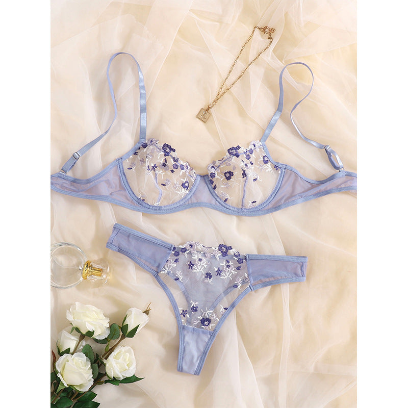 Ladies Sweet Low Waist Lace Lingerie Set