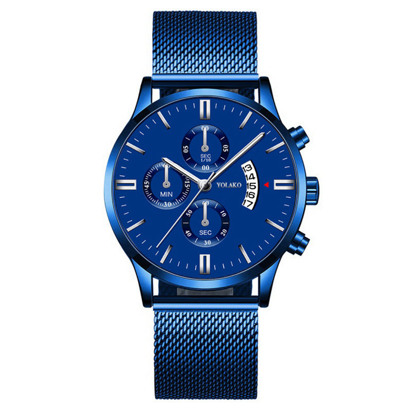 Fashion Calendar Six-pin Three-eye Men's Watch