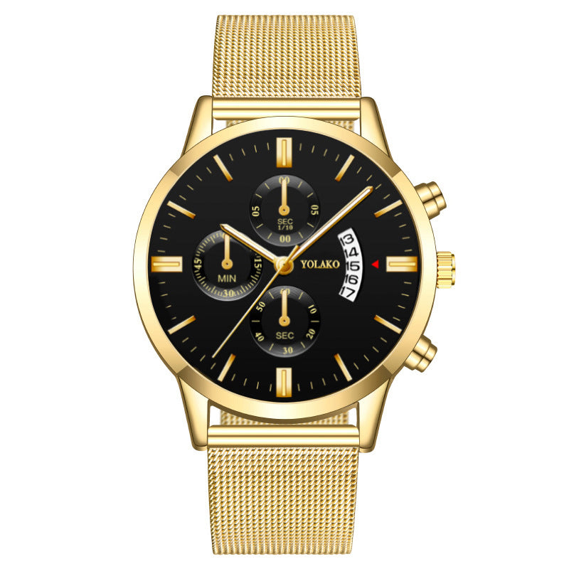 Fashion Calendar Six-pin Three-eye Men's Watch