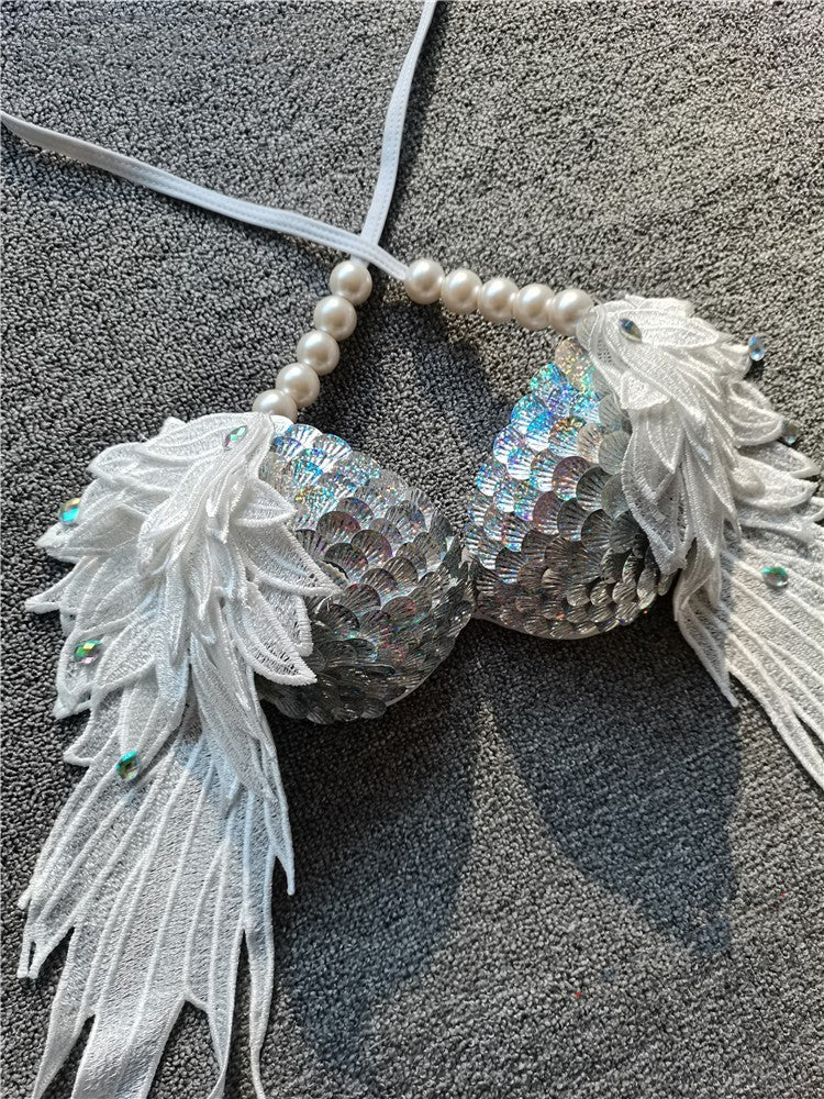 Handmade Sequined Mermaid Scale Bikini Lingerie