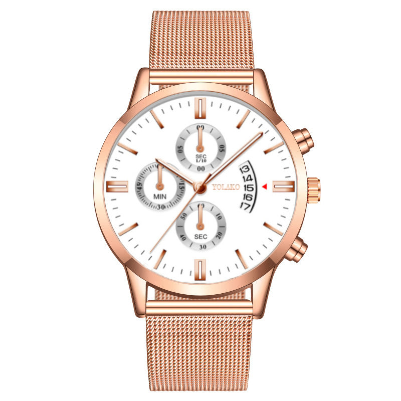 Fashion Calendar Six-pin Three-eye Men's Watch