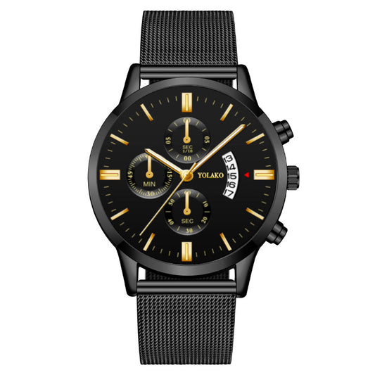 Fashion Calendar Six-pin Three-eye Men's Watch