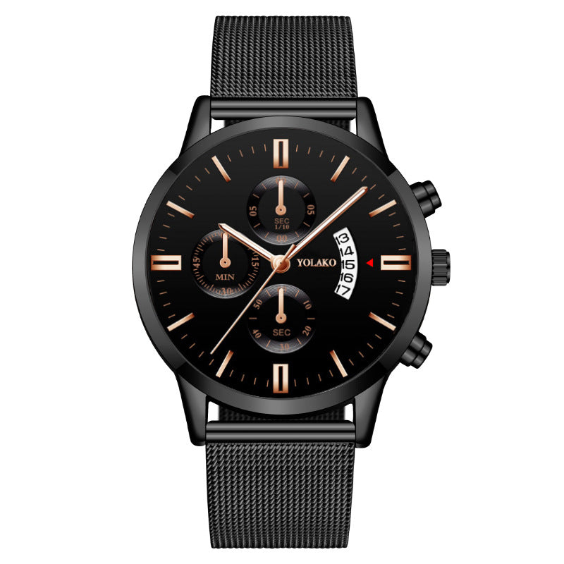 Fashion Calendar Six-pin Three-eye Men's Watch