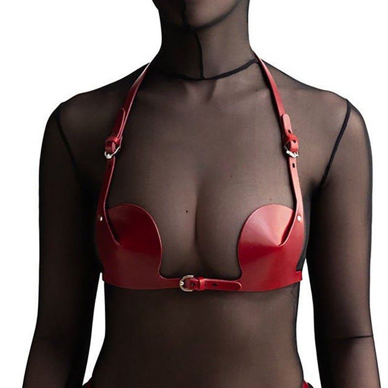 Enges, verstellbares Dessous-Set aus Leder für Damen