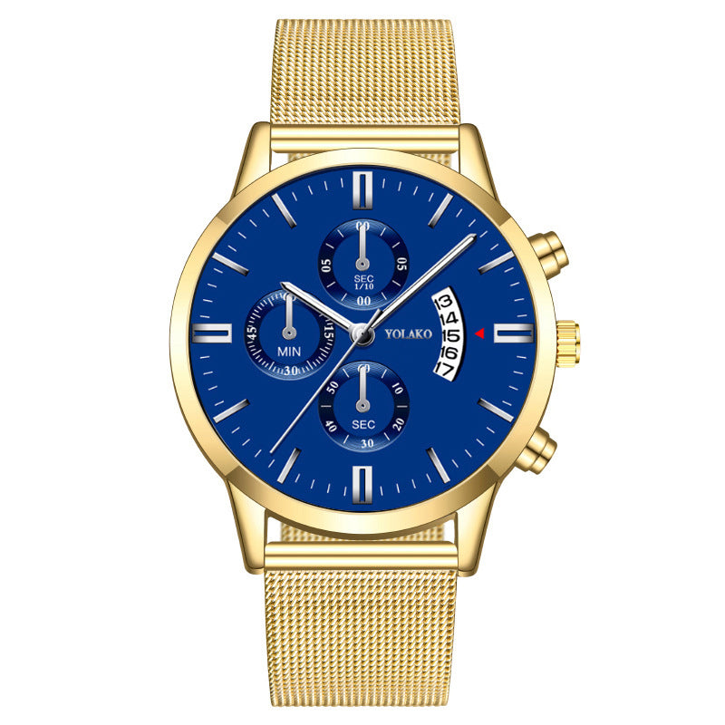 Fashion Calendar Six-pin Three-eye Men's Watch
