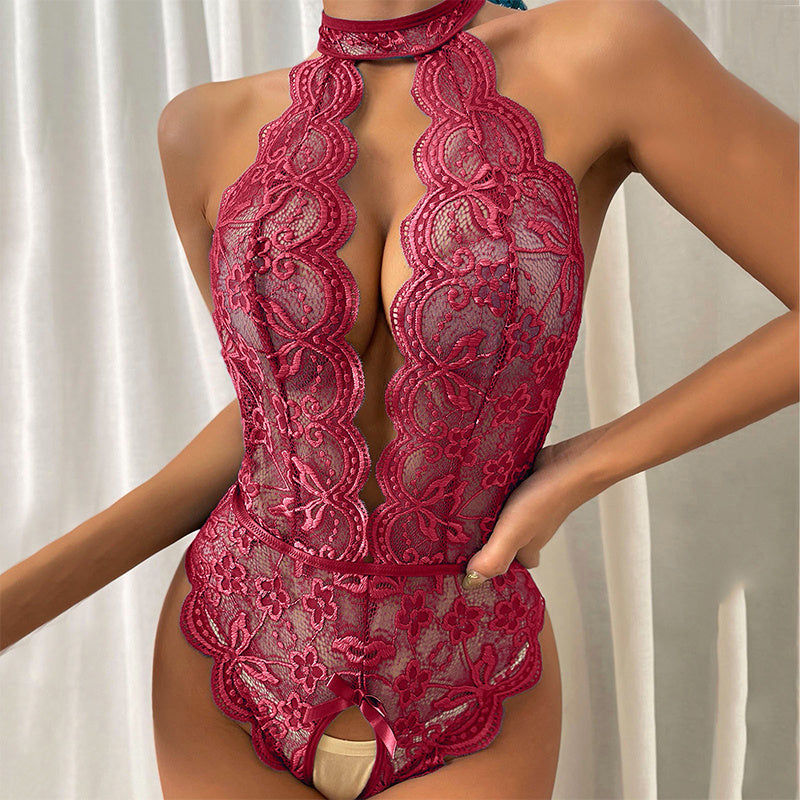 Lingerie Lace Sling Bodysuit Large Size Pajamas